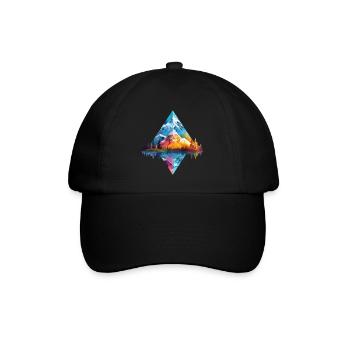 Natur Abenteuer Wildnis Berge Wald Bäume Bunt - Baseballkappe - Schwarz/Schwarz - Vorne