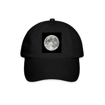 Vollmond am Nachthimmel - Baseballkappe - Schwarz/Schwarz - Vorne