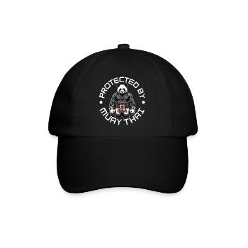 Muay Thai Panda - Kickboxen und Panda Thai Boxen - Baseballkappe - Schwarz/Schwarz - Vorne