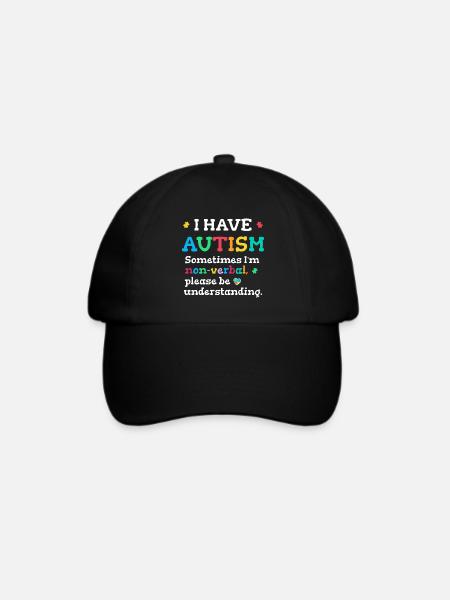 Nonverbaler Autismus - Baseballkappe - Schwarz/Schwarz