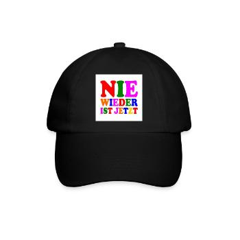 Nie wieder ist jetzt - Baseballkappe - Schwarz/Schwarz - Vorne