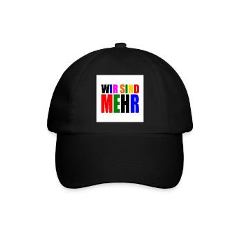 Wir sind mehr - Baseballkappe - Schwarz/Schwarz - Vorne