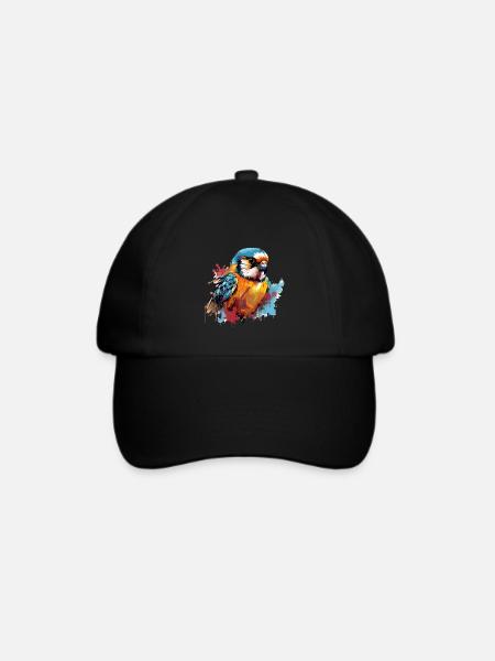 Buntfalke Farbkleckse Farbspritzer - Baseballkappe - Schwarz/Schwarz