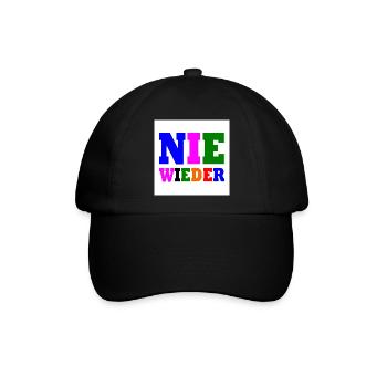 Nie wieder - Baseballkappe - Schwarz/Schwarz - Vorne