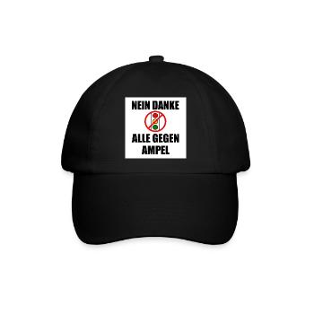 Nein danke ampel - Baseballkappe - Schwarz/Schwarz - Vorne