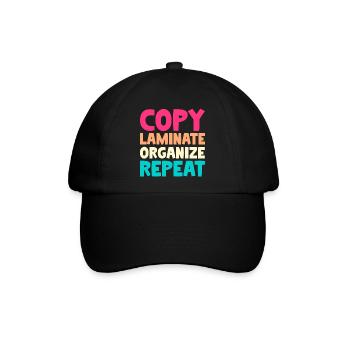 Copy Laminate Organize Repeat - Baseballkappe - Schwarz/Schwarz - Vorne