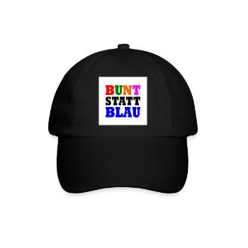 Bunt statt blau - Baseballkappe - Schwarz/Schwarz - Vorne