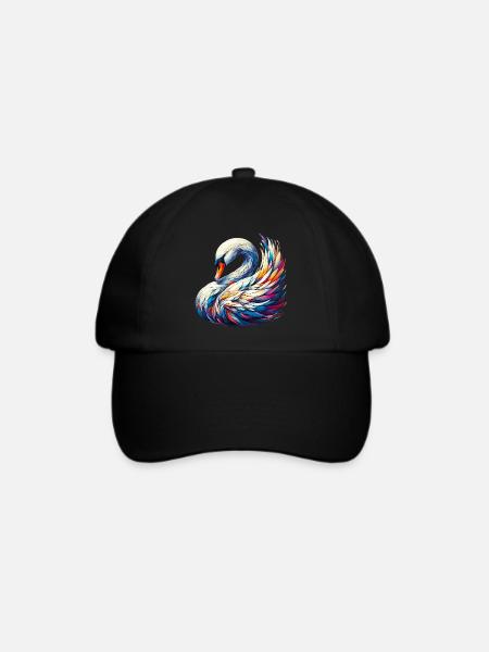 Schwan - Baseballkappe - Schwarz/Schwarz