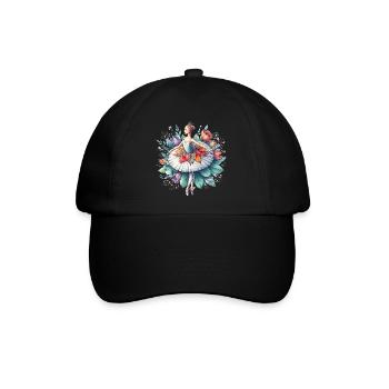 Balletttänzerin mit Tutu - Baseballkappe - Schwarz/Schwarz - Vorne