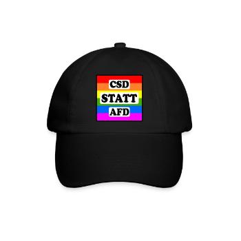 Csd statt afd - Baseballkappe - Schwarz/Schwarz - Vorne