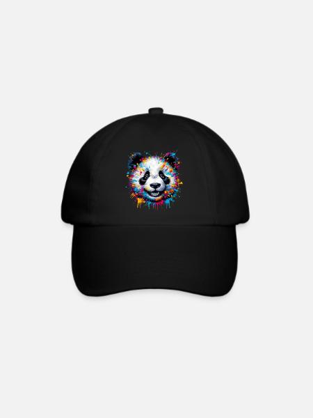 Panda - Baseballkappe - Schwarz/Schwarz