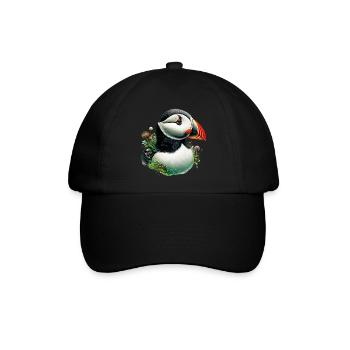 Papageitaucher - Baseballkappe - Schwarz/Schwarz - Vorne