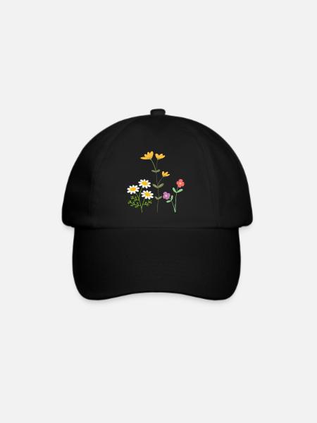 Flowers Blumen - Baseballkappe - Schwarz/Schwarz