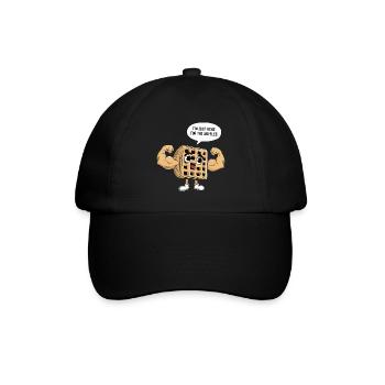 Ich bin nur hier wegen der Waffeln - Baseballkappe - Schwarz/Schwarz - Vorne