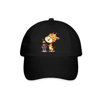 Cute BBQ Giraffe - Baseballkappe - Schwarz/Schwarz - Vorne