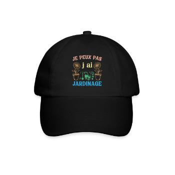 Ich kann nicht, ich habe Gartenarbeit - Baseballkappe - Schwarz/Schwarz - Vorne