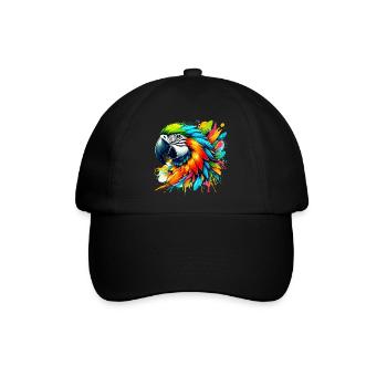 Papagei - Baseballkappe - Schwarz/Schwarz - Vorne