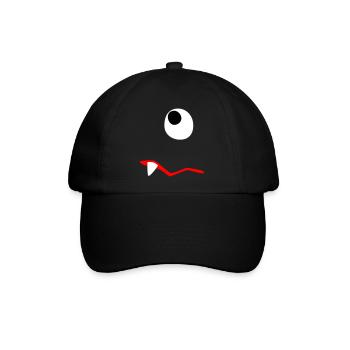 Monster Halloween traurig Comic Zombie Zahn Zyklop - Baseballkappe - Schwarz/Schwarz - Vorne