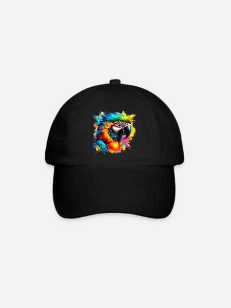Papagei - Baseballkappe - Schwarz/Schwarz