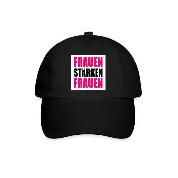 Frauen stärken frauen - Baseballkappe - Schwarz/Schwarz - Vorne