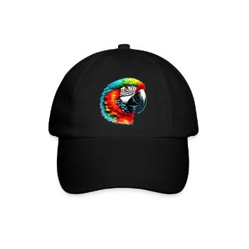 Papagei - Baseballkappe - Schwarz/Schwarz - Vorne