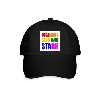 zusammen sind wir stark - Baseballkappe - Schwarz/Schwarz - Vorne
