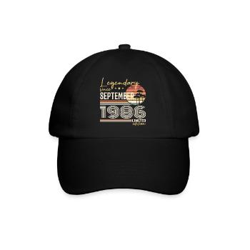 September 1986 Geboren im September 1986 September 1986 - Baseballkappe - Schwarz/Schwarz - Vorne