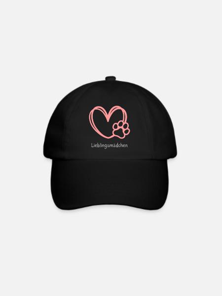 Lieblingsmädchen von meinem Hund – süßes Geschenk - Baseballkappe - Schwarz/Schwarz