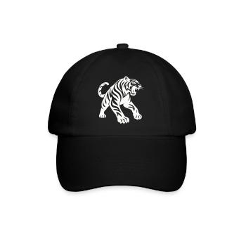 Tiger Silhouette - Baseballkappe - Schwarz/Schwarz - Vorne