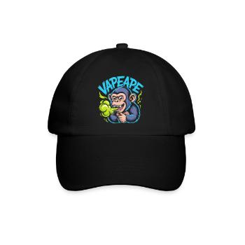 Vapeape Lustiger Affe Grafik - Baseballkappe - Schwarz/Schwarz - Vorne