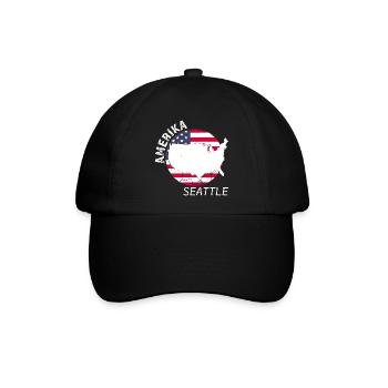 Seattle - Baseballkappe - Schwarz/Schwarz - Vorne