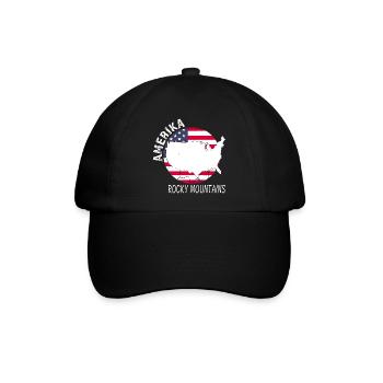 Rocky Mountains - Baseballkappe - Schwarz/Schwarz - Vorne