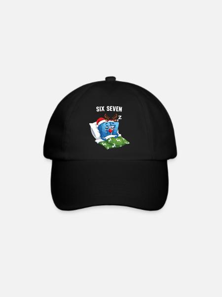 67 Six Seven Meme Weihnachten Pyjama - Baseballkappe - Schwarz/Schwarz