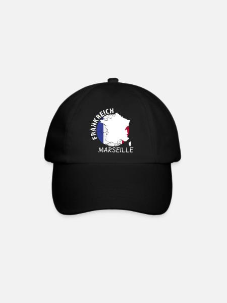 Marseille - Baseballkappe - Schwarz/Schwarz