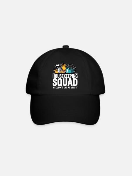 Lustiges Putzen Design - Baseballkappe - Schwarz/Schwarz