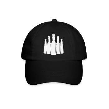 Bierflaschen Silhouette - Baseballkappe - Schwarz/Schwarz - Vorne