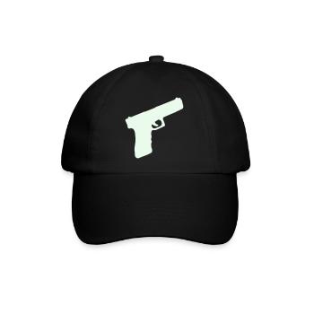Pistole Waffe - Baseballkappe - Schwarz/Schwarz - Vorne