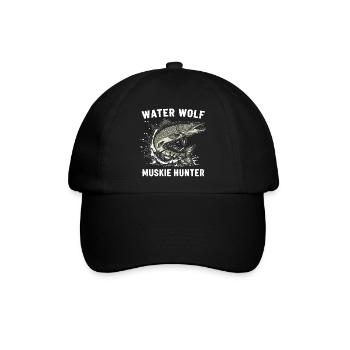 Angeln auf Flusswolfsfisch Aquatic Muskie - Baseballkappe - Schwarz/Schwarz - Vorne