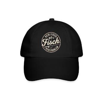 Kein Fisch, Kein Problem, Angler Shirt, Hoodie - Baseballkappe - Schwarz/Schwarz - Vorne