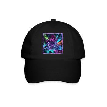 Retro Rave Electro - Baseballkappe - Schwarz/Schwarz - Vorne