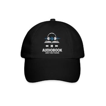 Hörbuch Buchliebhaber Geschichten Kopfhörern - Baseballkappe - Schwarz/Schwarz - Vorne