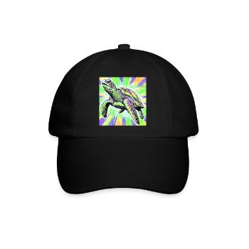Schildkröte - Baseballkappe - Schwarz/Schwarz - Vorne