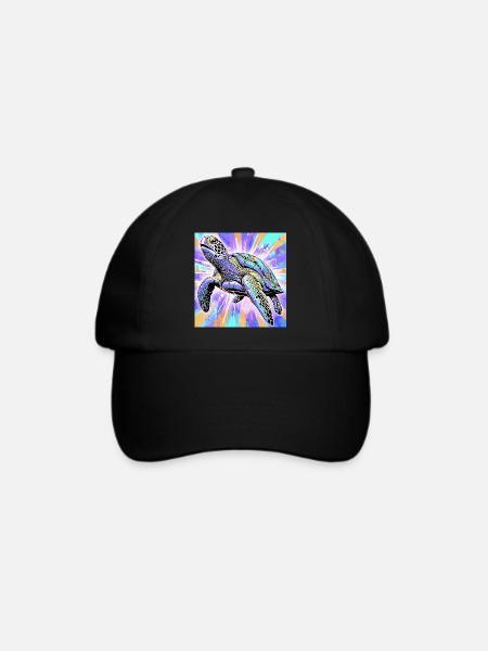 Schildkröte - Baseballkappe - Schwarz/Schwarz