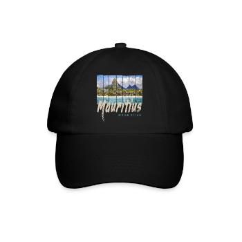 Mauritius im Indischen Ozean Strand Souvenir - Baseballkappe - Schwarz/Schwarz - Vorne