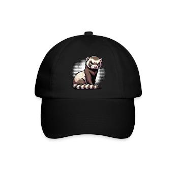 Frettchen Frettchenhalter Frettchenbesitzer - Baseballkappe - Schwarz/Schwarz - Vorne
