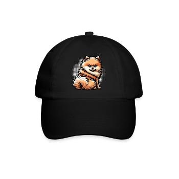 Zwergspitz Zwergspitze Spitzhund Zwergspitzhalter - Baseballkappe - Schwarz/Schwarz - Vorne