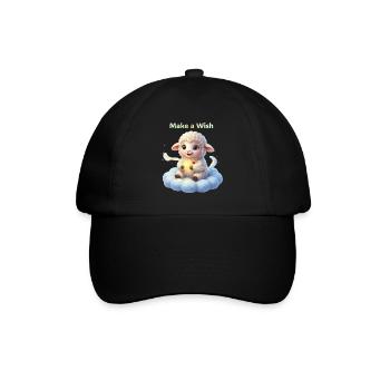 Make a wish with Lammy - Baseballkappe - Schwarz/Schwarz - Vorne