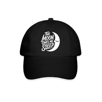 The Moon Told Me to Sleep – Schlaf Humor - Baseballkappe - Schwarz/Schwarz - Vorne