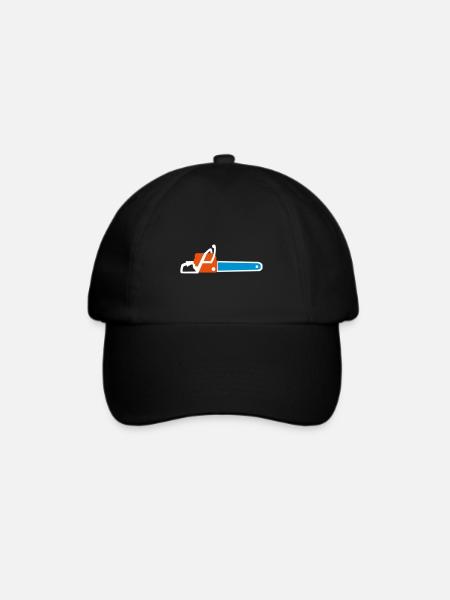 Kettensäge - Baseballkappe - Schwarz/Schwarz