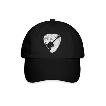 Akustische Gitarre Plektrum Geschenk - Baseballkappe - Schwarz/Schwarz - Vorne